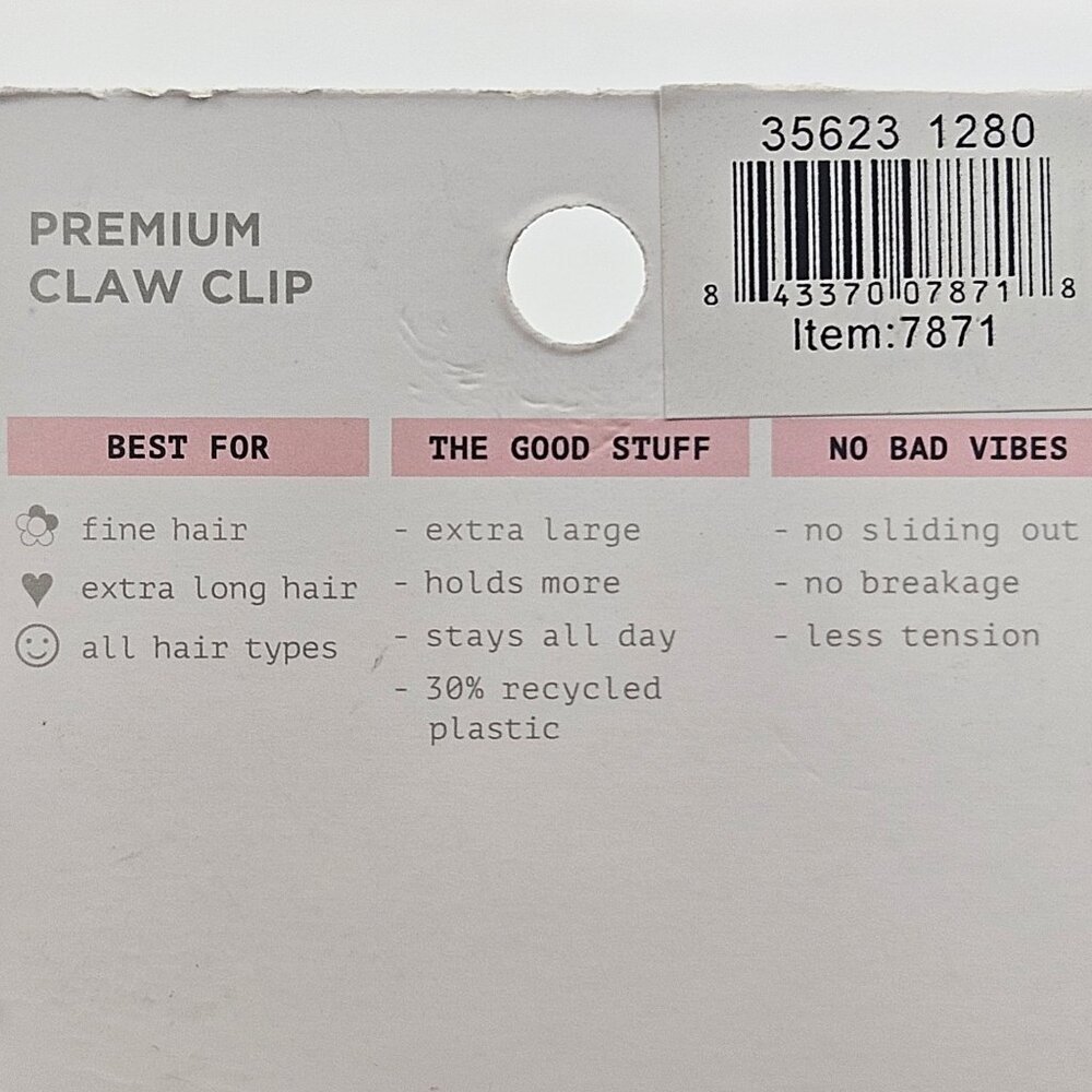 Gimme Premium Claw Clip Set of 2 For Fine Hair Tan Clear Teeth Curved NIP - Picture 5 of 11